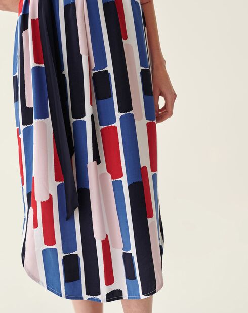 Blau/rot/weißes Awa-Kleid