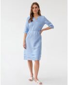 Blaues Pemo Leinenmischkleid