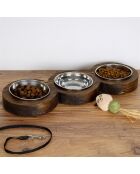 Triple gamelle marron