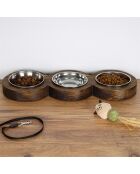 Triple gamelle marron