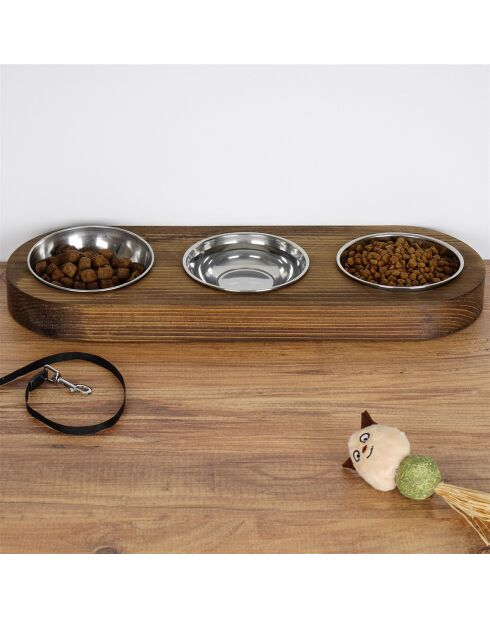 Ciotola per alimenti tripla marrone