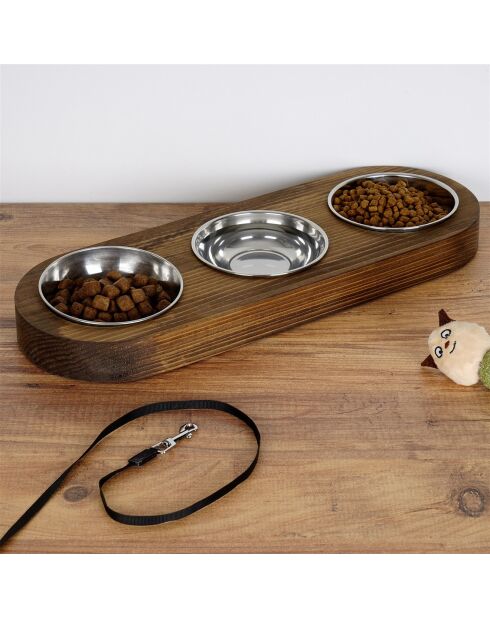 Ciotola per alimenti tripla marrone