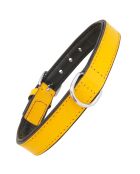 Collare per cani in pelle imbottita gialla