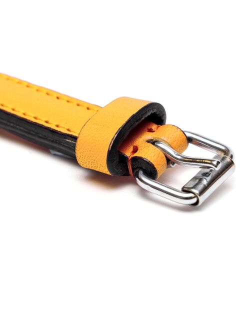 Collare per cani in pelle imbottita gialla