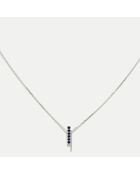 Colgante de oro blanco con diamantes de 0,035 quilates y zafiros de 0,199 quilates