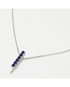 Colgante de oro blanco con diamantes de 0,035 quilates y zafiros de 0,199 quilates