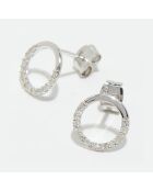 Boucles d'oreilles Diamants 0.128 ct or blanc
