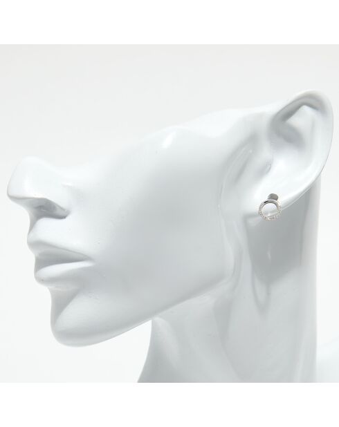 Boucles d'oreilles Diamants 0.128 ct or blanc