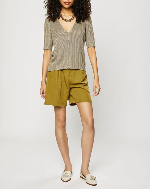 Short bermuda avec ceinture vert olive