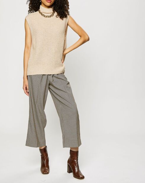 Pantalon large à carreaux multicolore