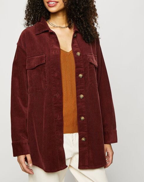 Surchemise en Velours côtelé collection EDC by Esprit bordeaux