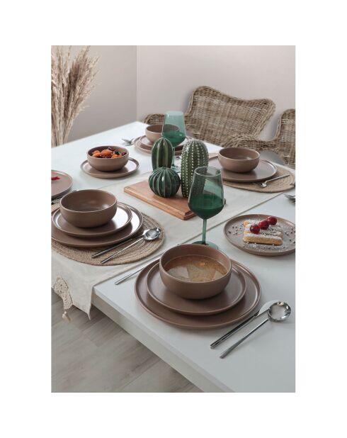 Service de table en Céramique taupe - 18 Pieces