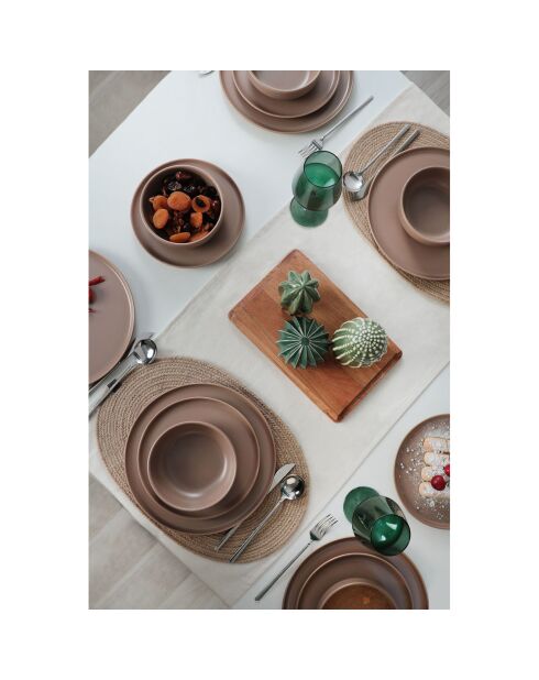 Service de table en Céramique taupe - 18 Pieces