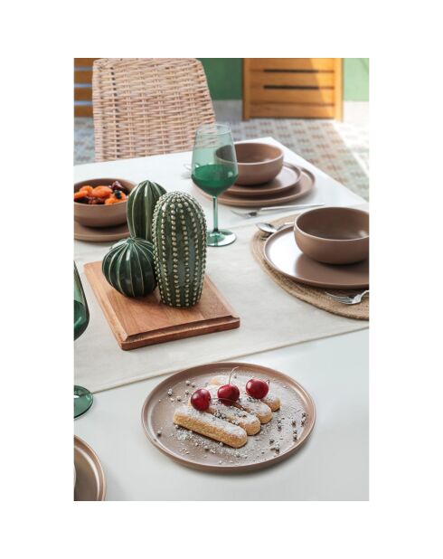 Service de table en Céramique taupe - 18 Pieces