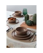 Service de table en Céramique taupe - 18 Pieces
