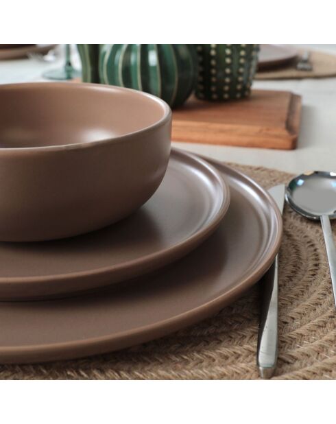 Service de table en Céramique taupe - 18 Pieces