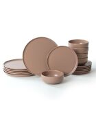 Service de table en Céramique taupe - 18 Pieces
