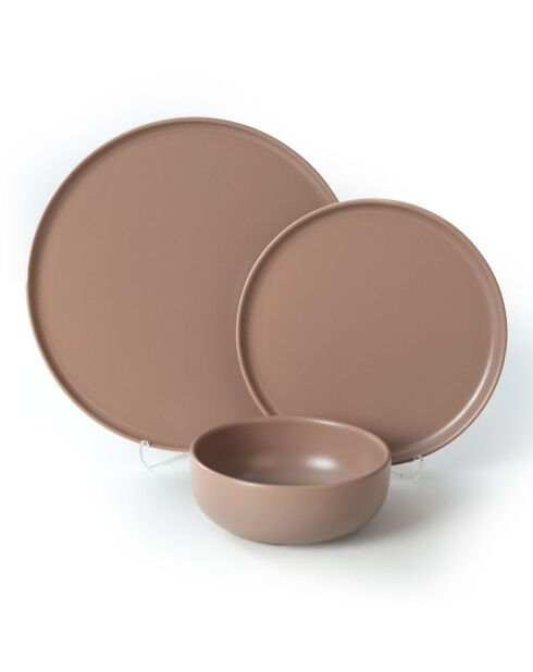 Service de table en Céramique taupe - 18 Pieces