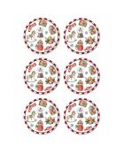 6 Assiettes dessert en Céramique  multicolores - 19 cm