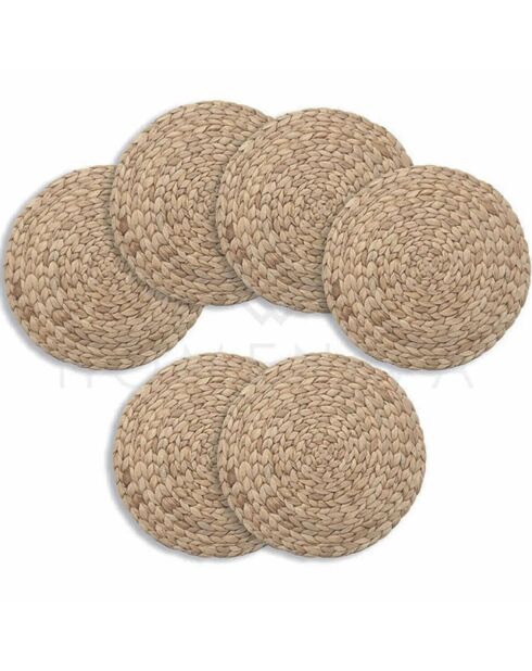 6 Sets de table marron - D.37 cm