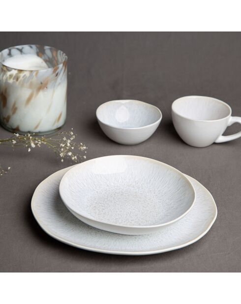 6 Suppenteller aus Keramik mit Wolkenmotiv, D. 20x4 cm