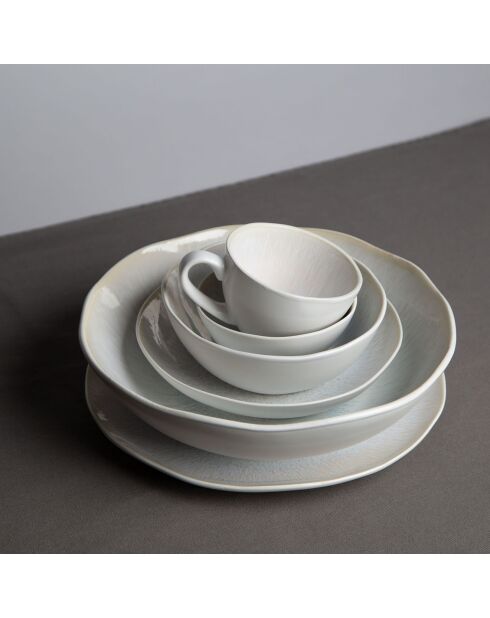 Dessertteller aus Keramik, Grau, Wolke, D. 20,5 x 1,8 cm, 6 Stück