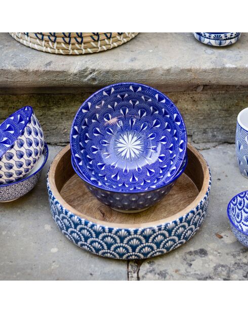 6 Petits bols en Porcelaine Azuli bleus - D. 11x6 cm