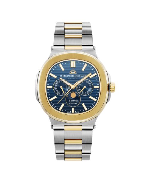 Montre Homme Quartz en Acier L'Envie Moonphase argenté/doré
