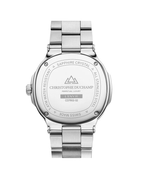 Montre Homme Quartz en Acier L'Envie Moonphase argentée