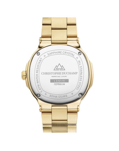 Montre Homme Quartz en Acier L'Envie Moonphase dorée