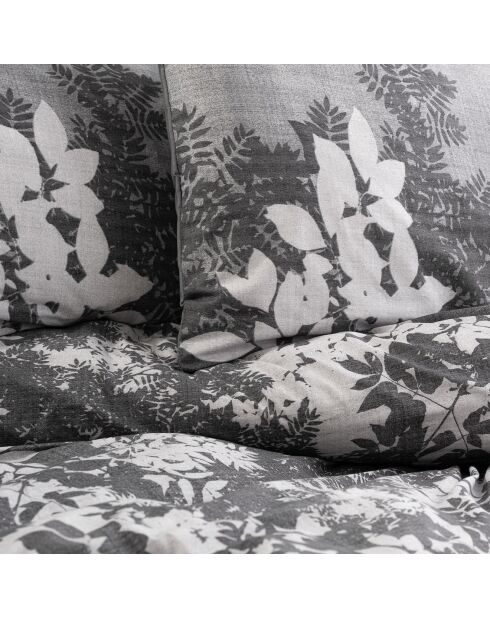Parure housse de couette Lunt gris/blanc