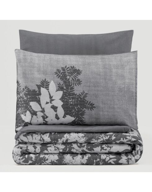 Parure housse de couette Lunt gris/blanc