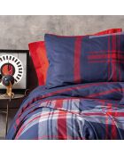 Parure housse de couette Abel rouge/bleu