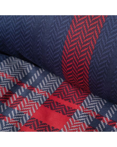 Parure housse de couette Abel rouge/bleu