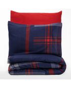 Parure housse de couette Abel rouge/bleu