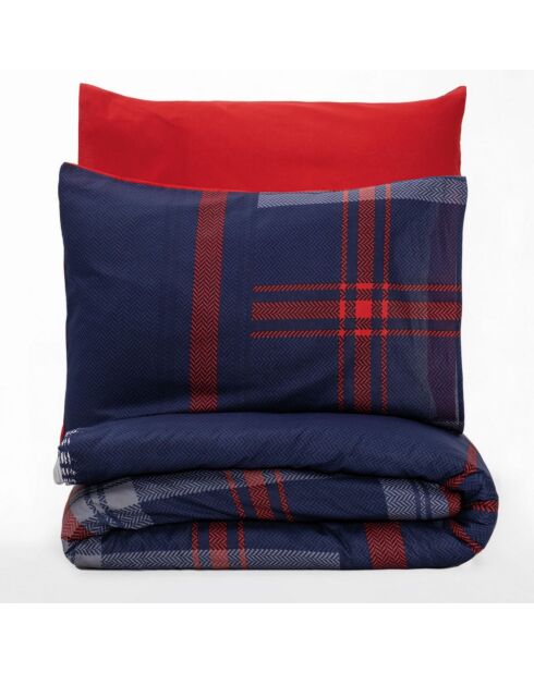 Parure housse de couette Abel rouge/bleu
