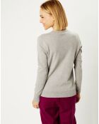 Pull 100% Cachemire Nocon col V gris clair