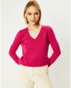 Pull 100% Cachemire Zocon col V rose