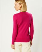 Pull 100% Cachemire Zocon col V rose