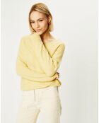 Pull en Cachemire & Alpaga Nala col V jaune