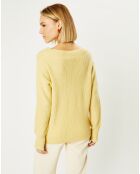 Pull en Cachemire & Alpaga Nala col V jaune