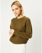 Pull en Laine & Cachemire Florine col rond kaki