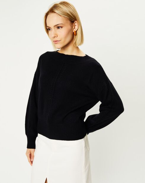 Pull 100% Cachemire Zora col bateau noir