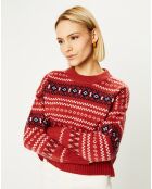 Pull en Laine & Cachemire Denver col rond rouge