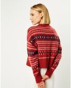 Pull en Laine & Cachemire Denver col rond rouge