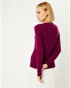 Pull 100% Cachemire Zocon col V violet