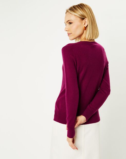 Pull 100% Cachemire Zocon col V violet