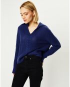 Pull polo en Laine & Cachemire Fano bleu indigo