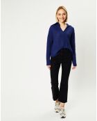 Pull polo en Laine & Cachemire Fano bleu indigo