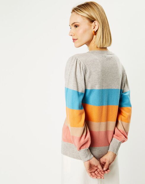 Pull en Laine & Cachemire Yumi col rond multicolore